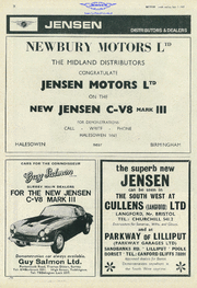 "Jensen choose Servard" und andere Kleininserate, Motor 7/1965